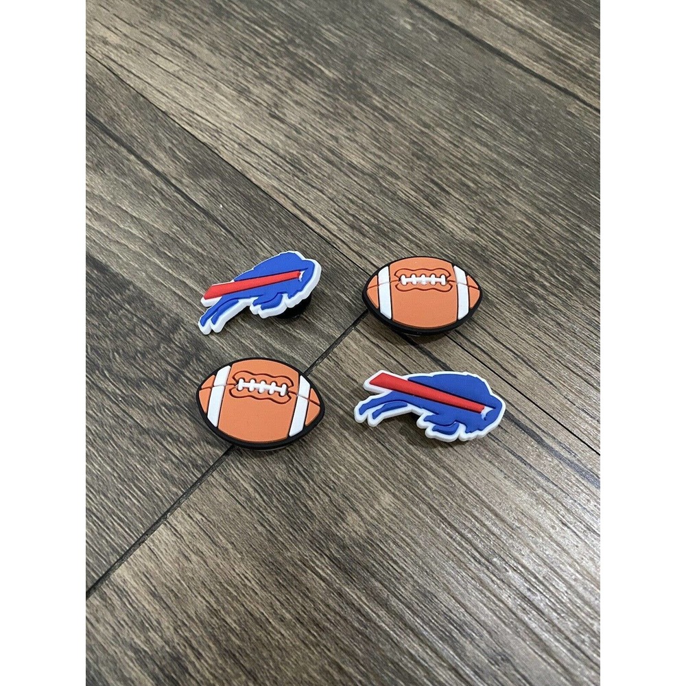 Buffalo Bills Football Team Charm For Crocs Shoe Charms - 4 Pieces